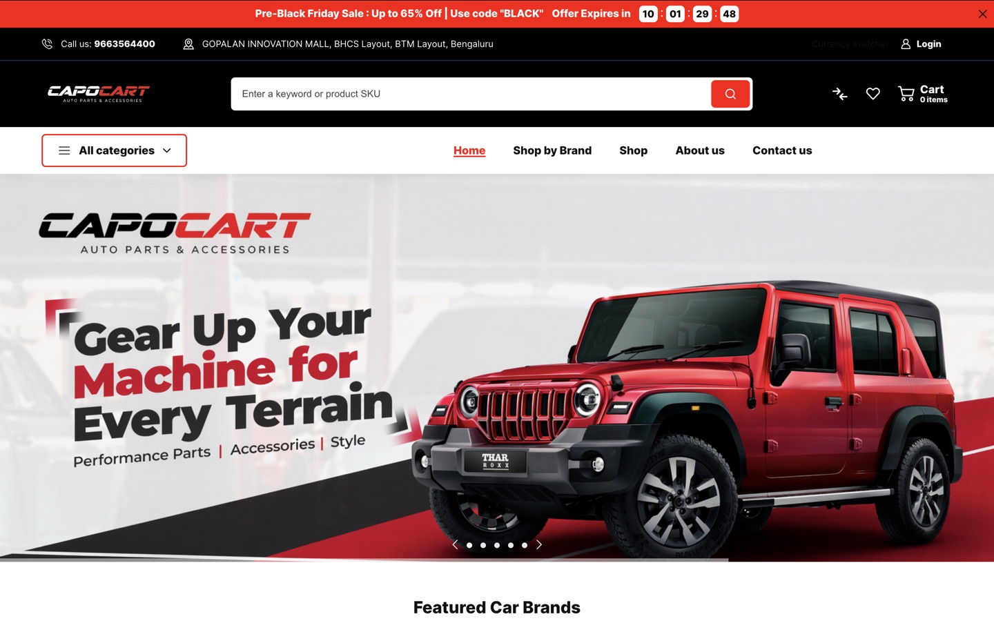 Capocart — Auto Parts & Accessories eCommerce built by MR Quest Technologies