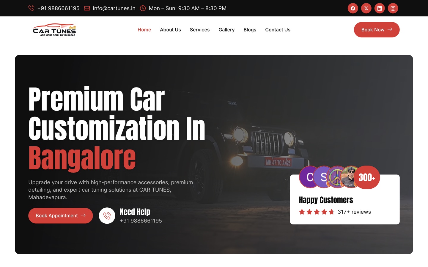 Car Tunes — Premium Car Customization Studio, Bangalore built by MR Quest Technologies