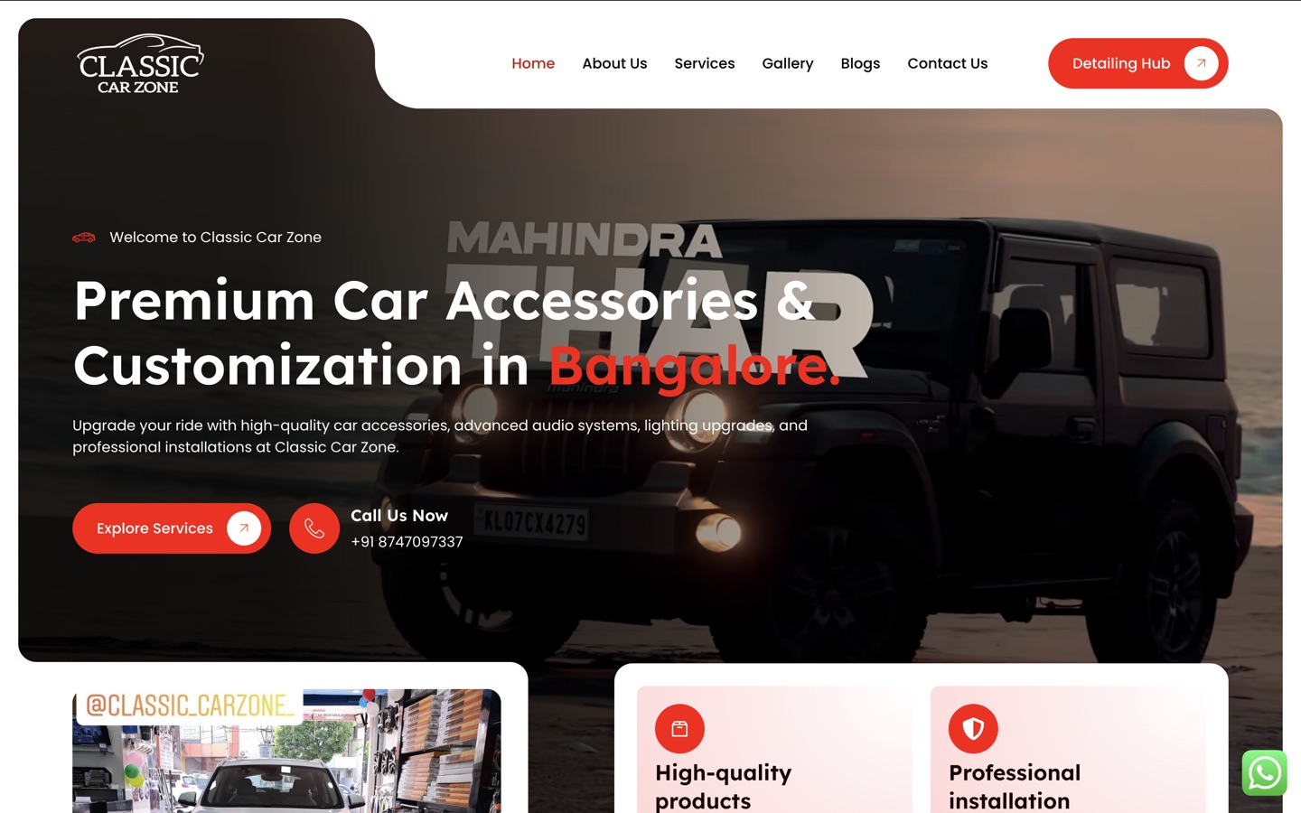 Classic Car Zone — Car Accessories & Customization, Bangalore built by MR Quest Technologies