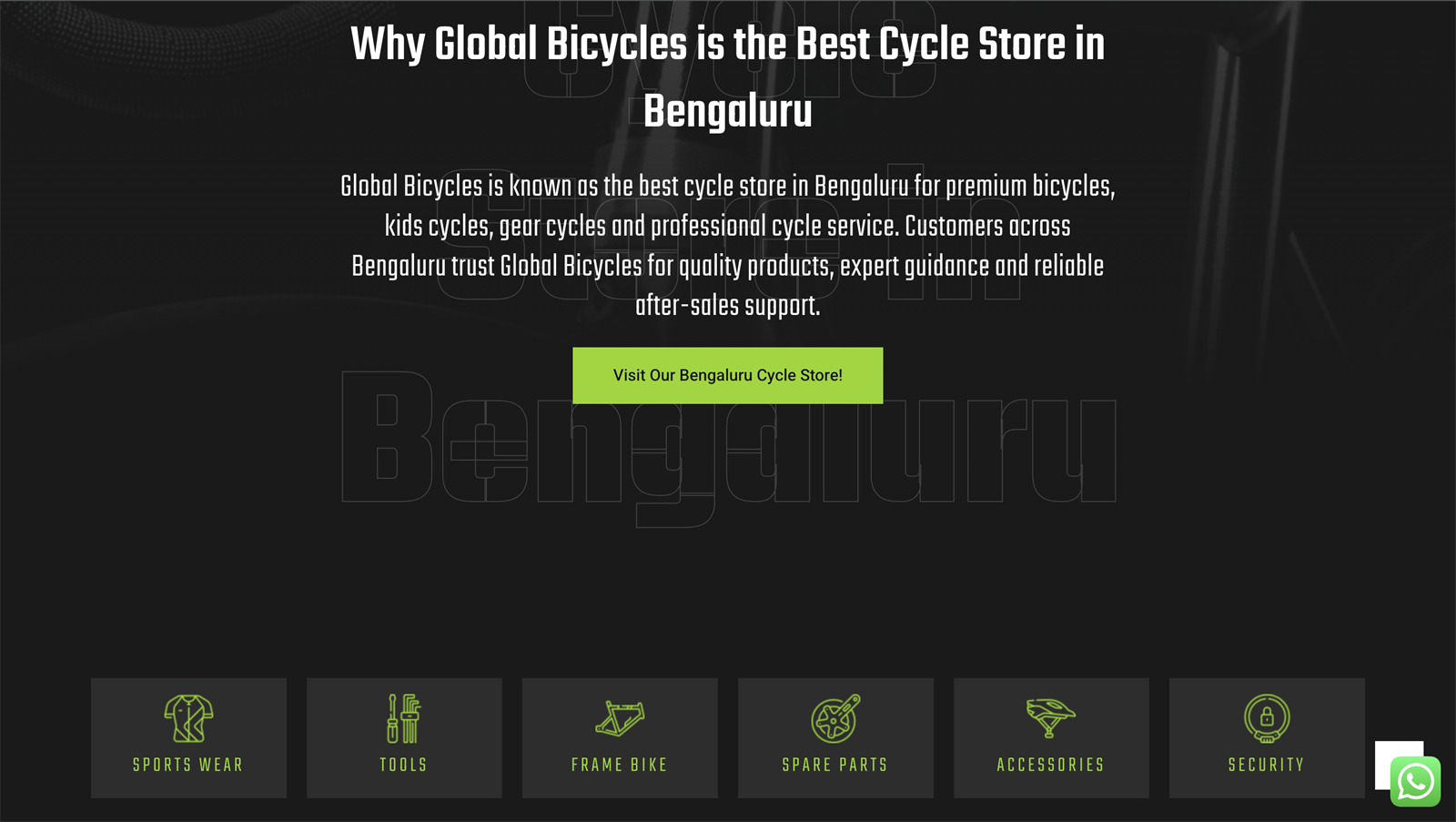 Global Bicycles — Bicycle Retail eCommerce built by MR Quest Technologies