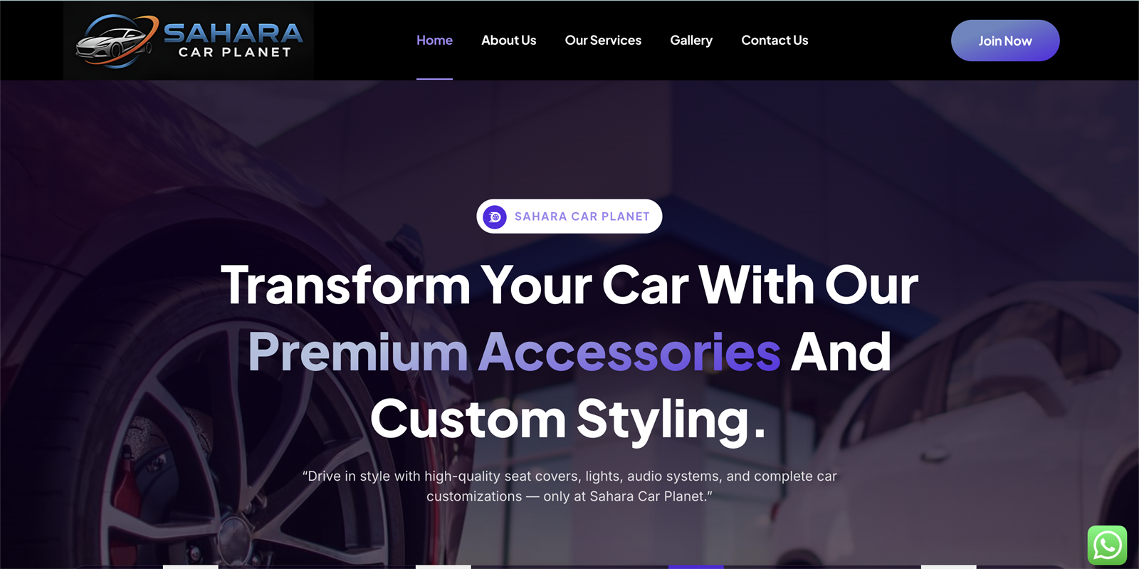 Sahara Car Planet — Automotive Services built by MR Quest Technologies
