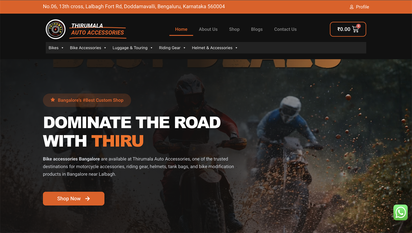 Thirumala Auto Accessories — Auto Parts Enterprise built by MR Quest Technologies